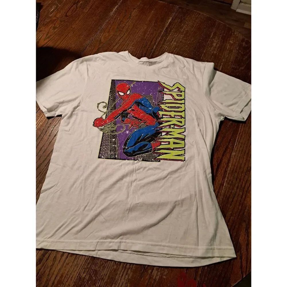 Marvel Spiderman Large Short Sleeve Crew Neck Cotton T-Shirt Pullover Tee Shirt